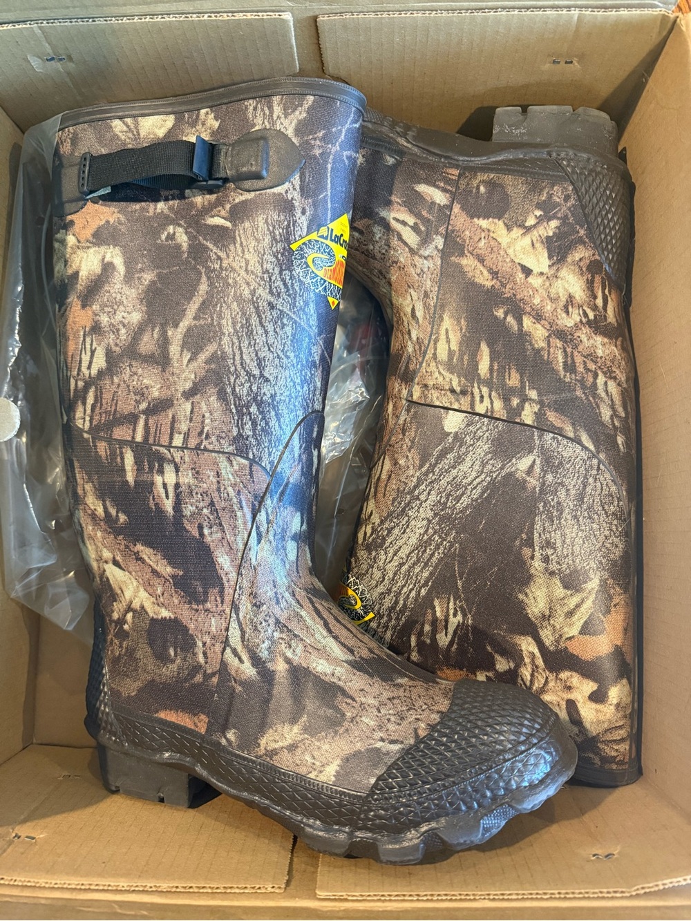 LaCrosse Diamondback Brown Camo Waterproof Boots, Brand New- Men’s 9M